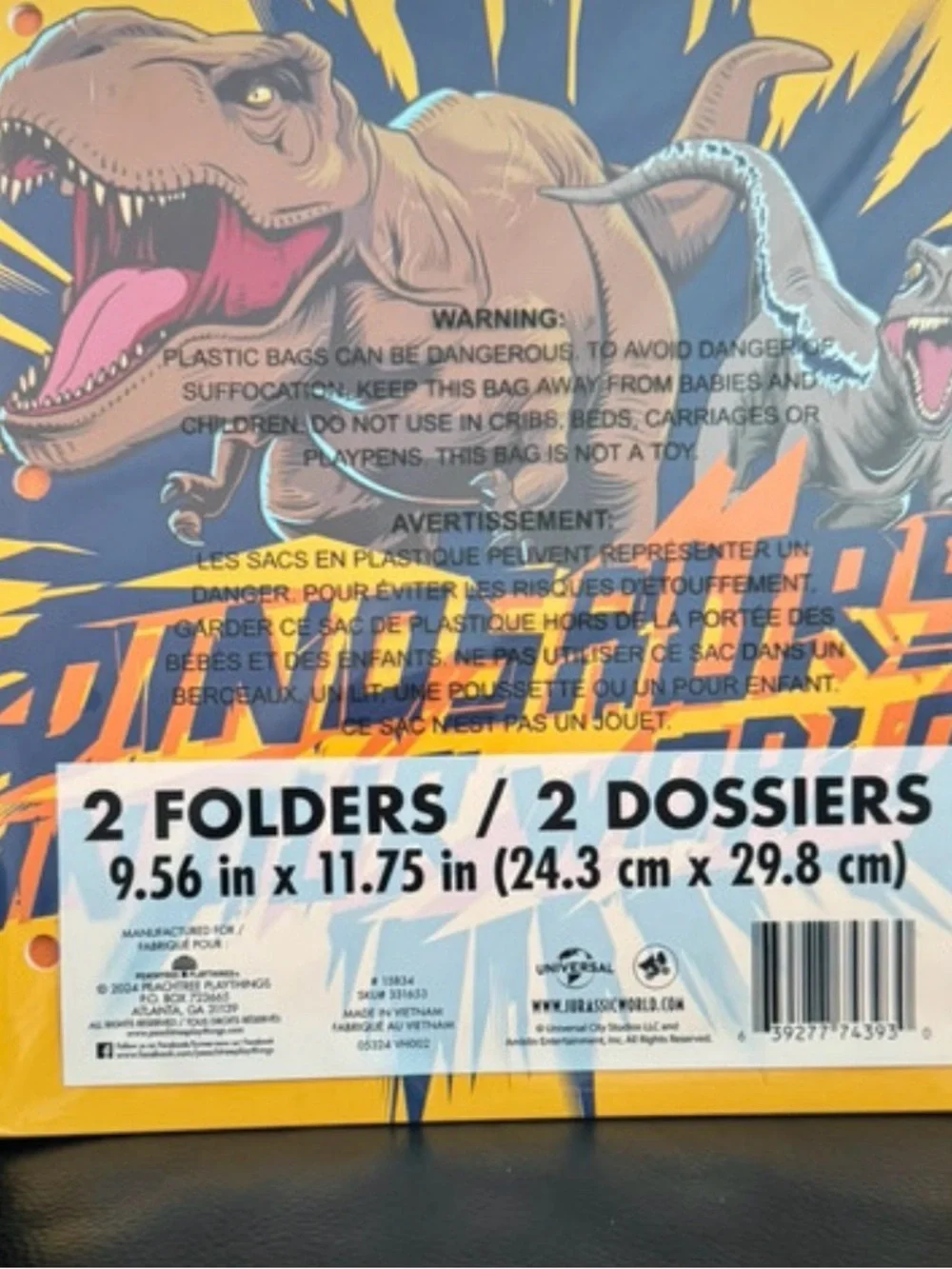 🆕 JURASSIC WORLD ✨ dominion folders and pencil case set dinosaurs NWT